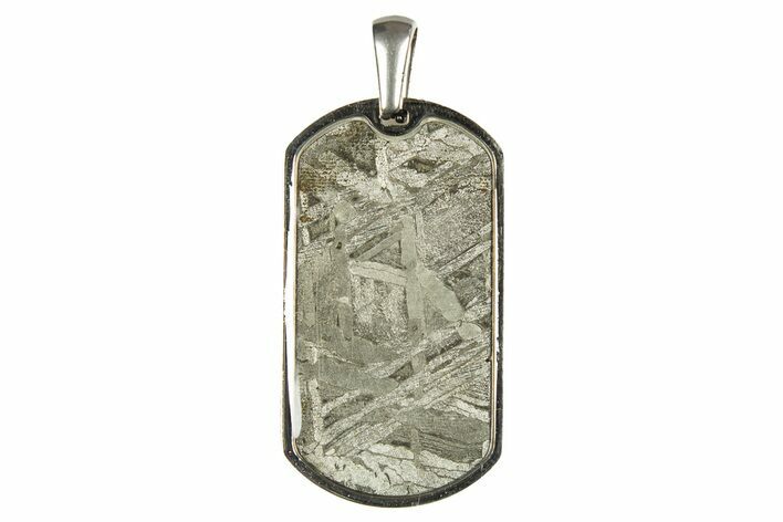 Etched Aletai Iron Meteorite Dog Tag Pendants - Includes Chain - Photo 1